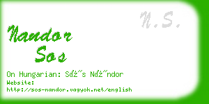 nandor sos business card