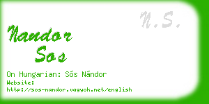 nandor sos business card